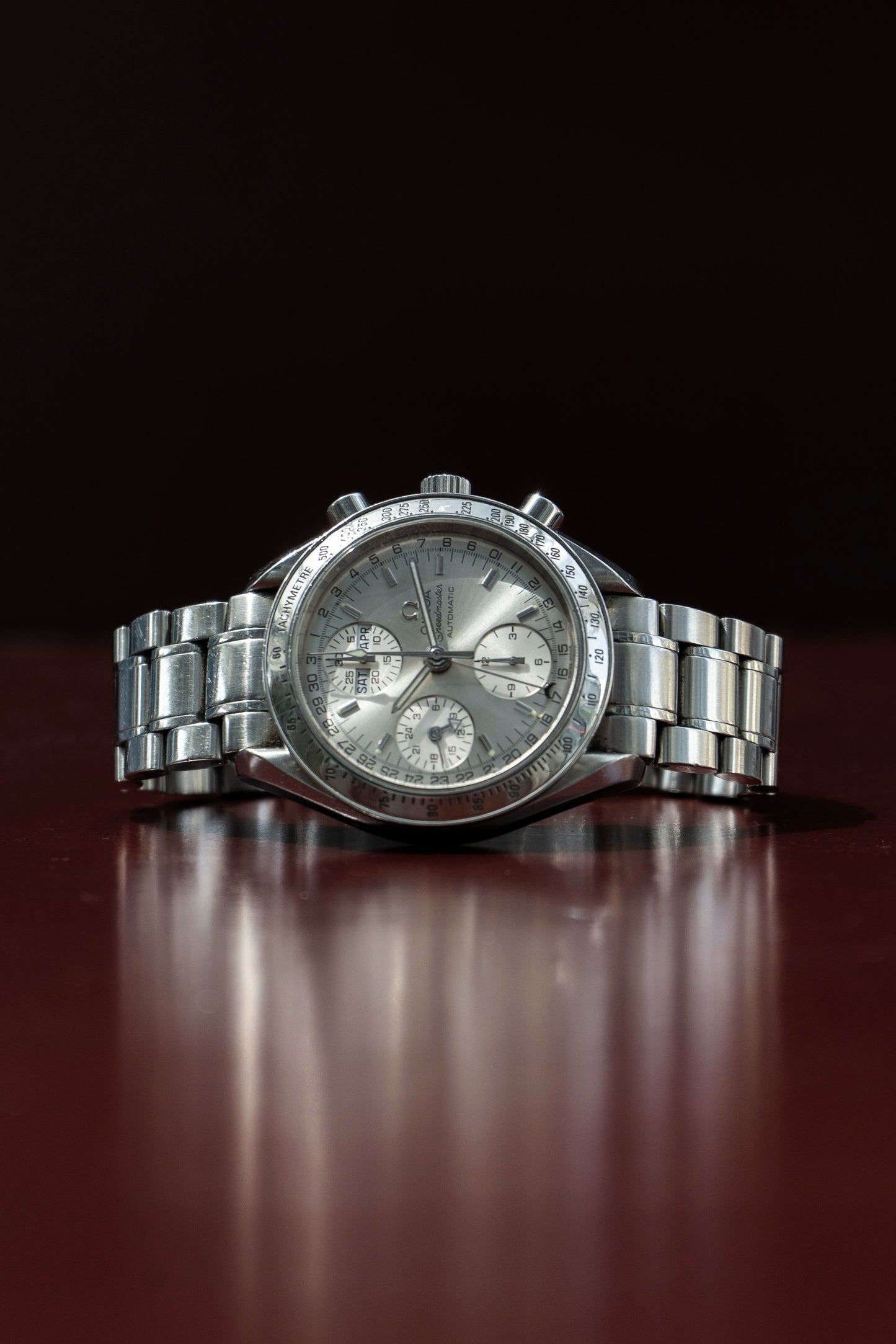 OMEGA SPEEDMASTER TRIPLE DATE AUTOMATIC CHRONOGRAPH SILVER DIAL SWISS PRELOVED WATCH