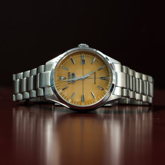 CITIZEN NJ0191-81Z AUTOMATIC YELLOW DIAL STAINLESS STEEL JAPAN WATCH