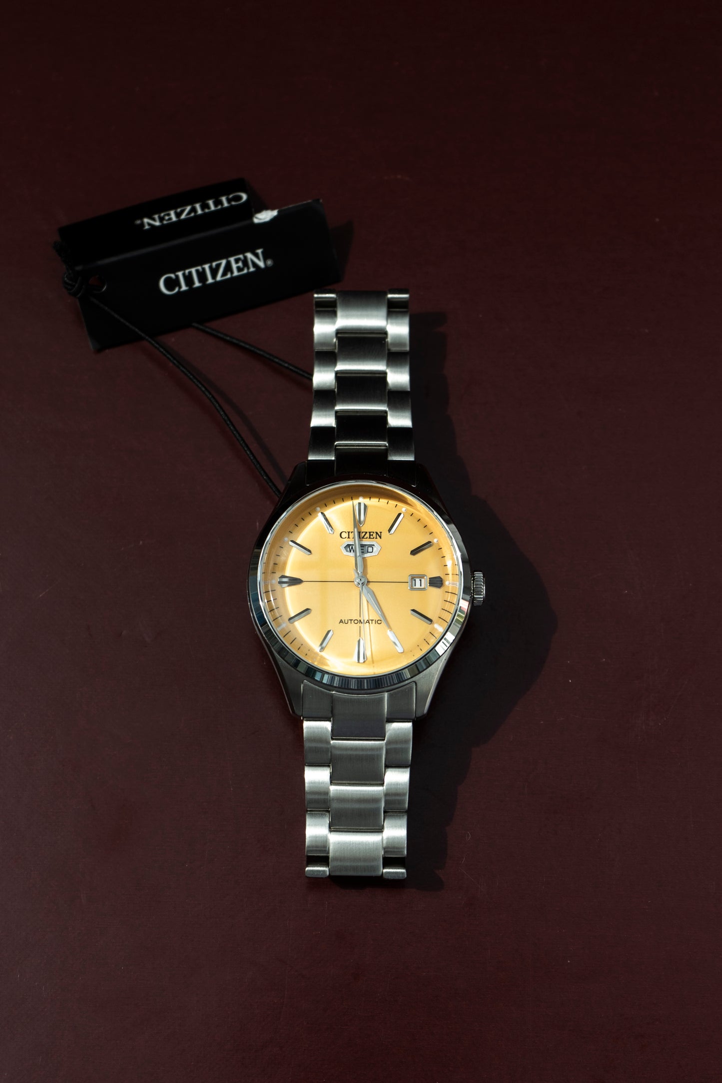 CITIZEN NJ0191-81Z AUTOMATIC YELLOW DIAL STAINLESS STEEL JAPAN WATCH