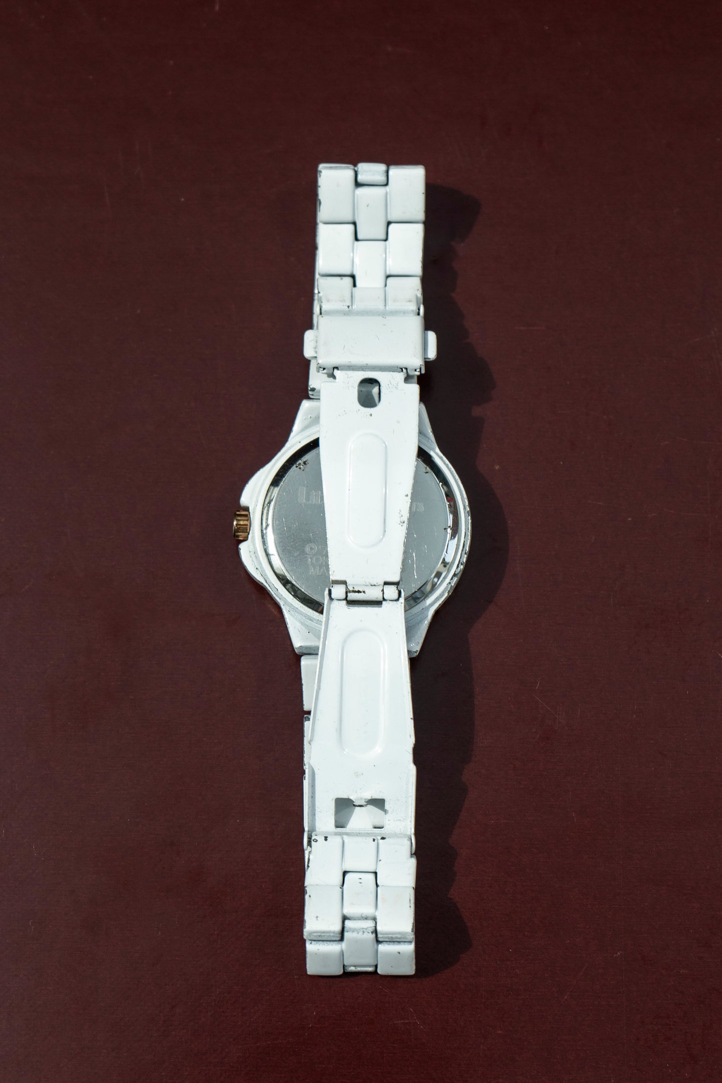 SANRIO LITTLE TWIN STARS WHITE CERAMIC CRYSTAL BEZEL QUARTZ PRELOVED WATCH