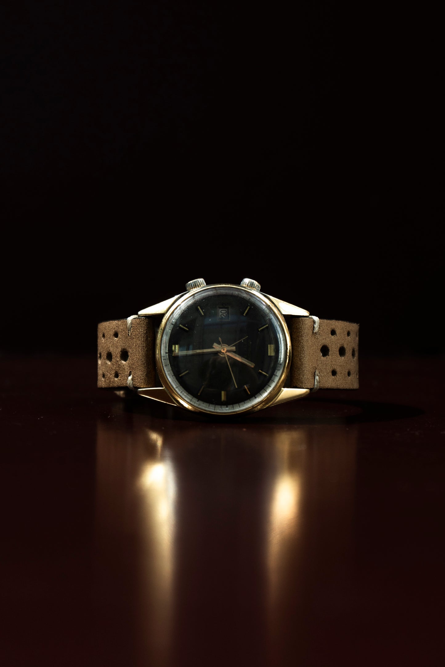 BENMORE ALARM MANUAL WIND BLACK DIAL GOLD-TONE CASE VINTAGE SWISS PRELOVED WATCH