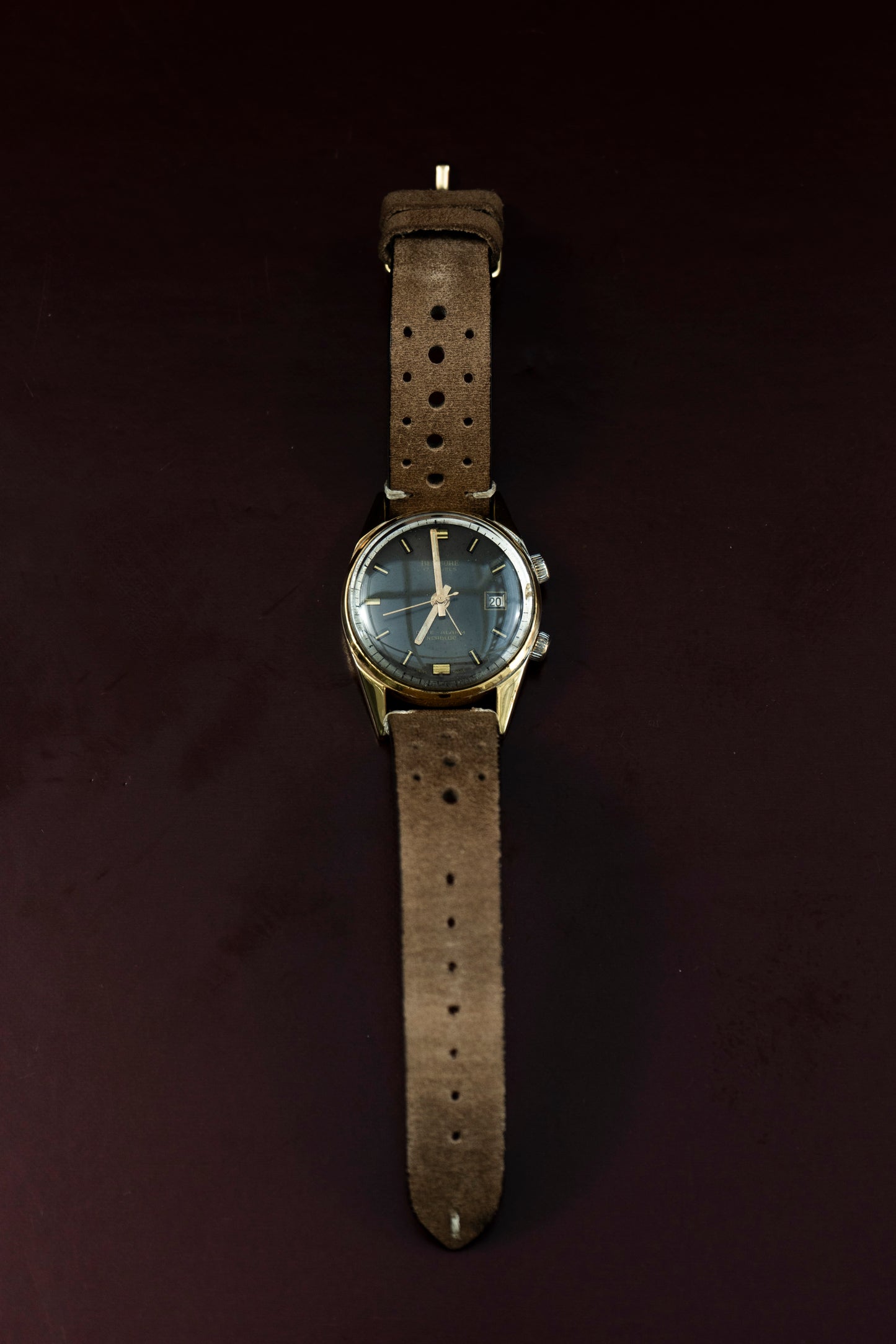 BENMORE ALARM MANUAL WIND BLACK DIAL GOLD-TONE CASE VINTAGE SWISS PRELOVED WATCH