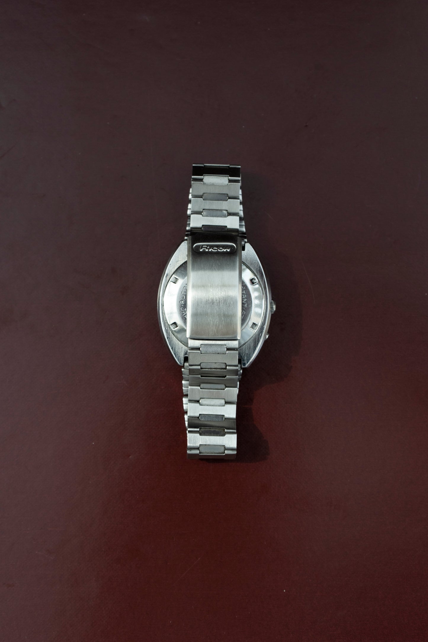 RICOH AUTOMATIC DAY-DATE GREEN DIAL STAINLESS STEEL VINTAGE JAPAN PRELOVED WATCH