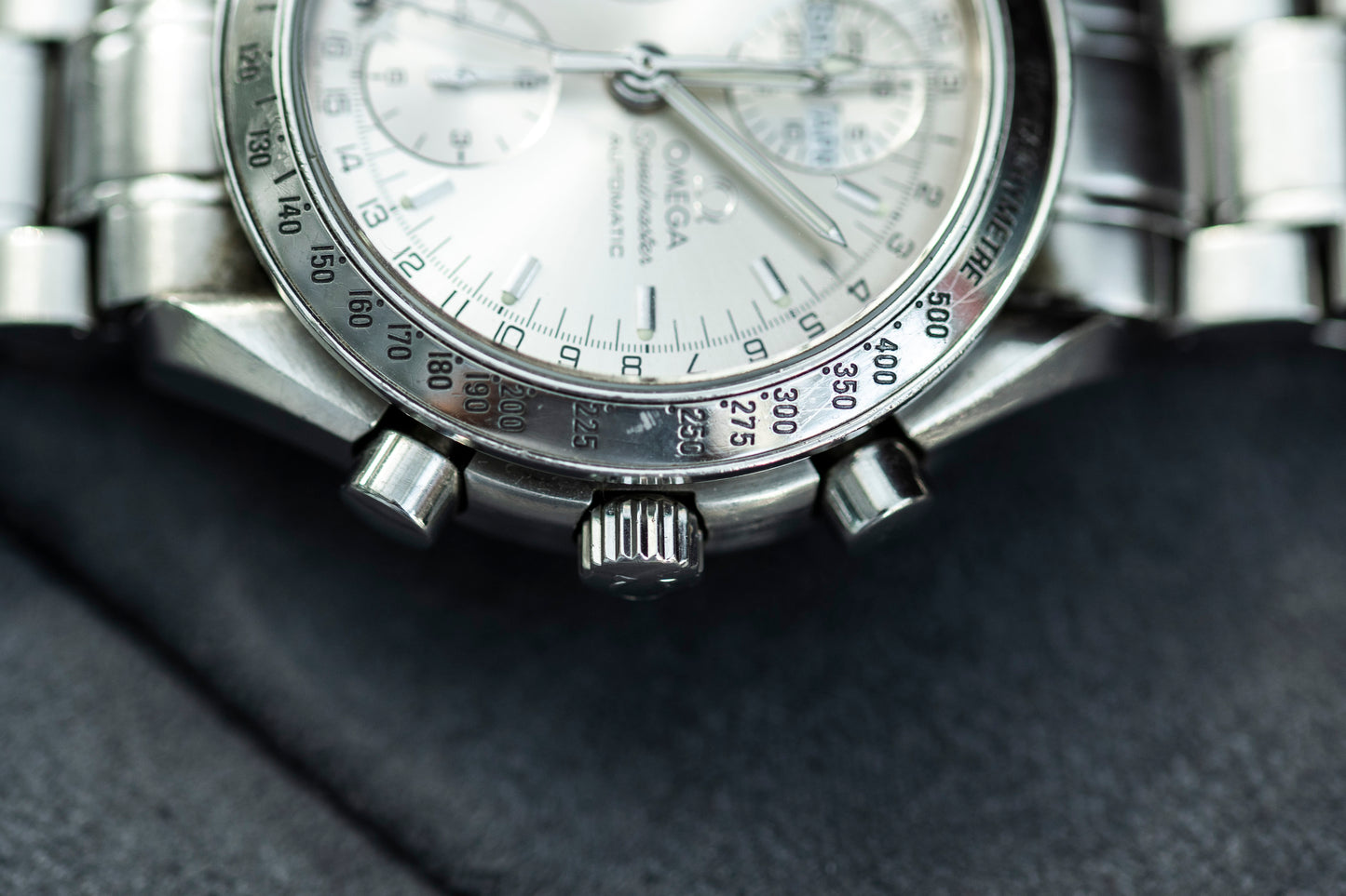 OMEGA SPEEDMASTER TRIPLE DATE AUTOMATIC CHRONOGRAPH SILVER DIAL SWISS PRELOVED WATCH