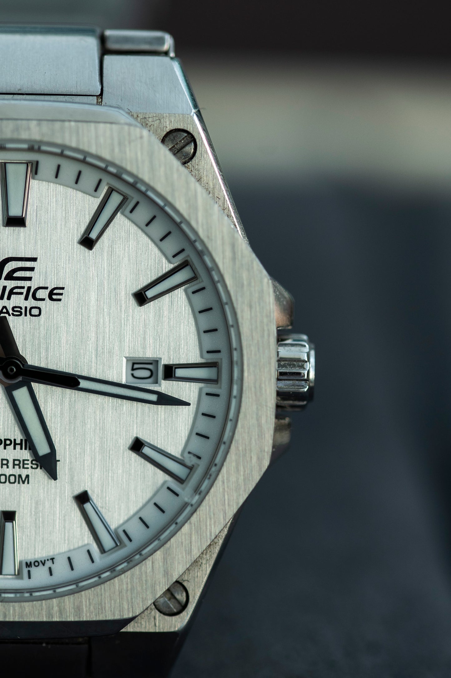 CASIO EDIFICE EFR-S108D-7AV WHITE SUNBURST DIAL SAPPHIRE CRYSTAL JAPAN QUARTZ PRELOVED WATCH