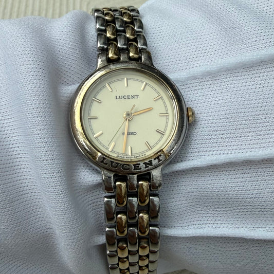 SEIKO LUCENT LADIES TWO TONE DRESS NEOVINTAGE JAPAN PREOWNED WATCH