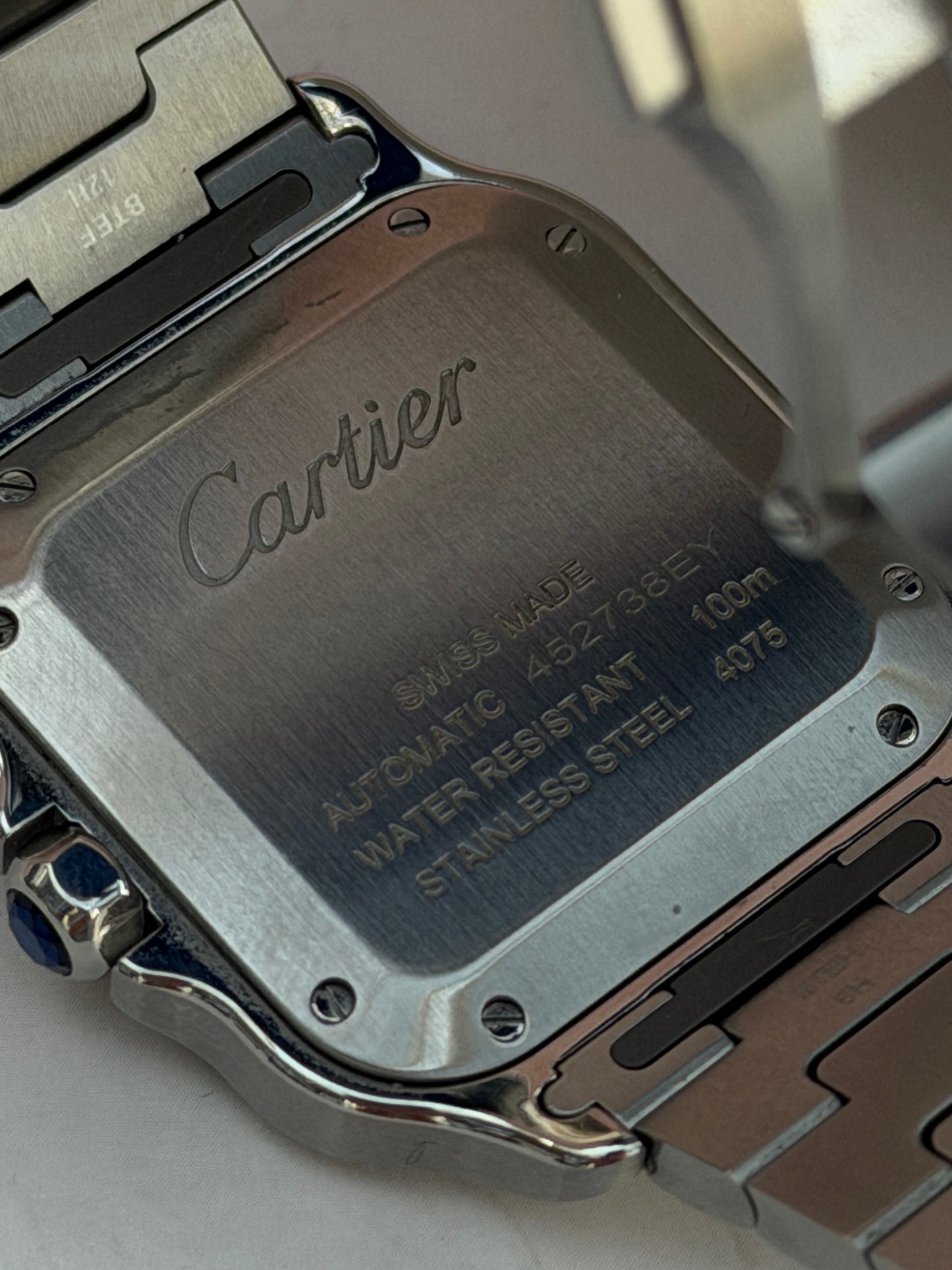 CARTIER SANTOS DE CARTIER FULL SET AUTOMATIC CARTIER DIAMONDS SWISS NEVER USED PRELOVED WATCH
