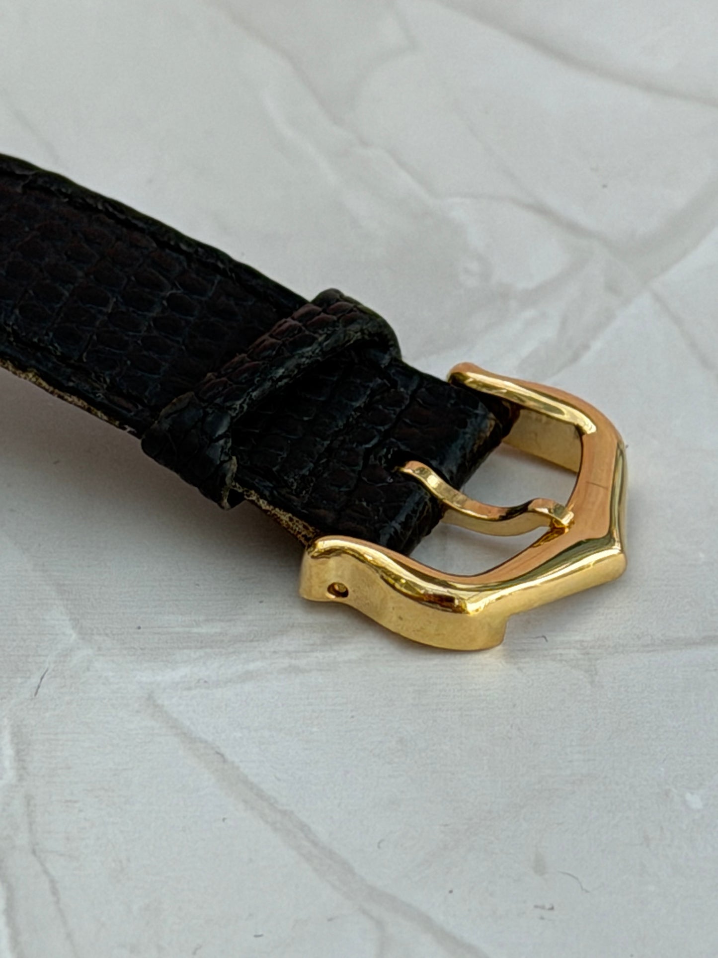 CARTIER TANK MUST BLACK DIAL VERMEIL QUARTZ SWISS WATCH