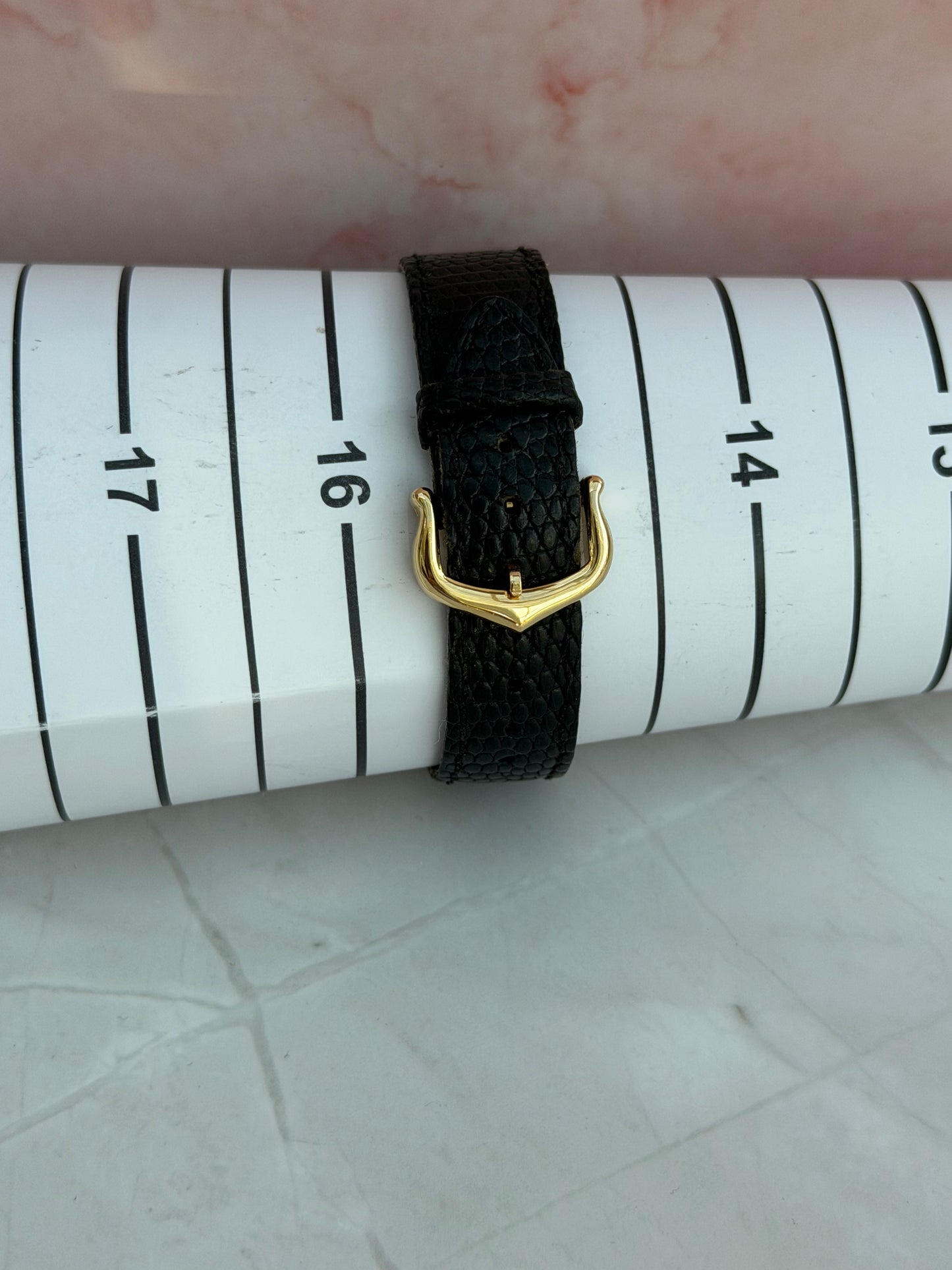 CARTIER TANK MUST BLACK DIAL VERMEIL QUARTZ SWISS WATCH