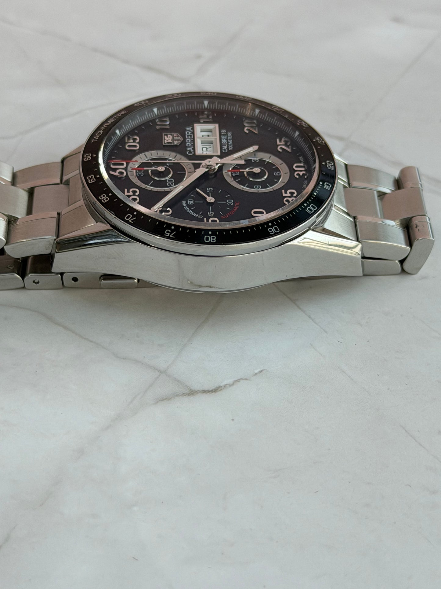 TAG HEUER CARRERA CALIBRE 16 CHRONOGRAPH AUTOMATIC SWISS PRELOVED WATCH