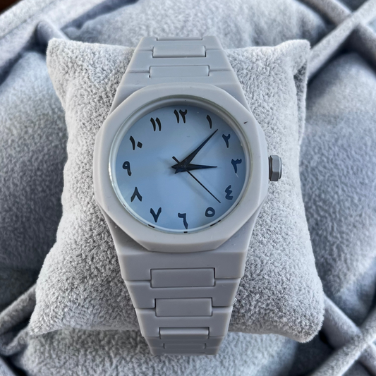 ARABIC DIAL QUARTZ GREY RESIN FASHION BRAND NEW WATCH