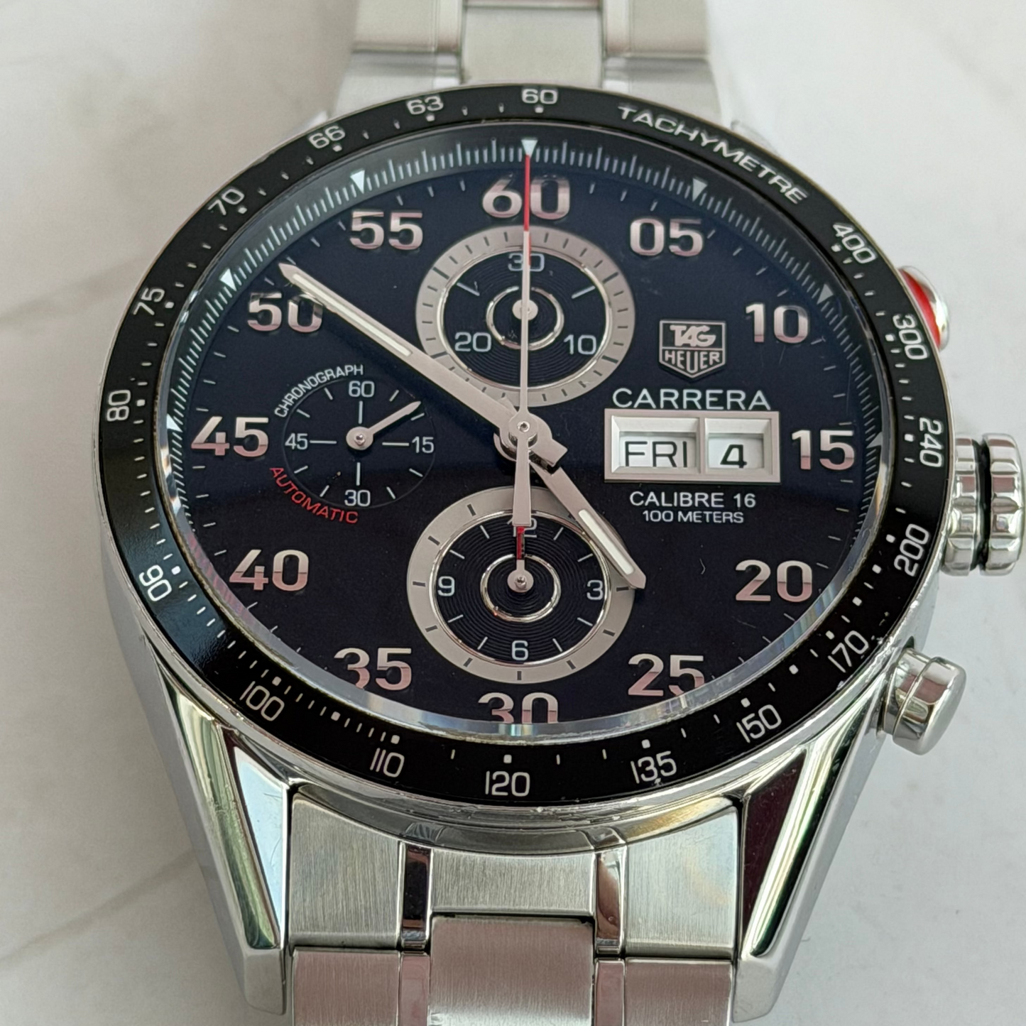 TAG HEUER CARRERA CALIBRE 16 CHRONOGRAPH AUTOMATIC SWISS PRELOVED WATCH