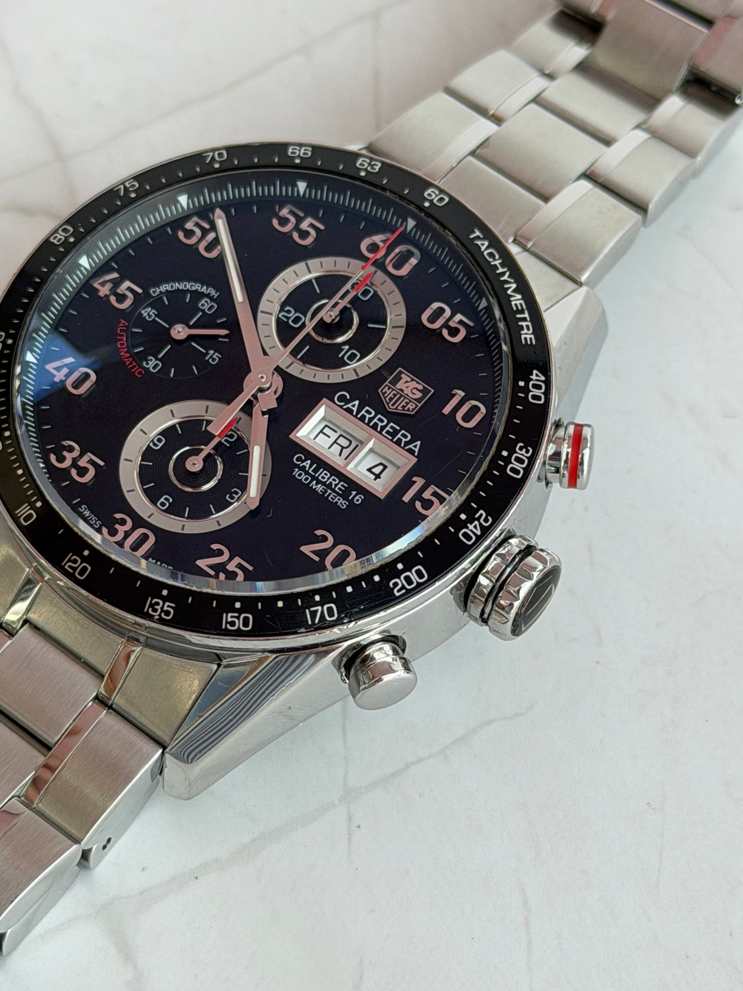 TAG HEUER CARRERA CALIBRE 16 CHRONOGRAPH AUTOMATIC SWISS PRELOVED WATCH