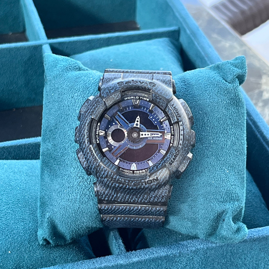 CASIO BABY-G WORLD TIME BLACK DENIM QUARTZ PRELOVED WATCH