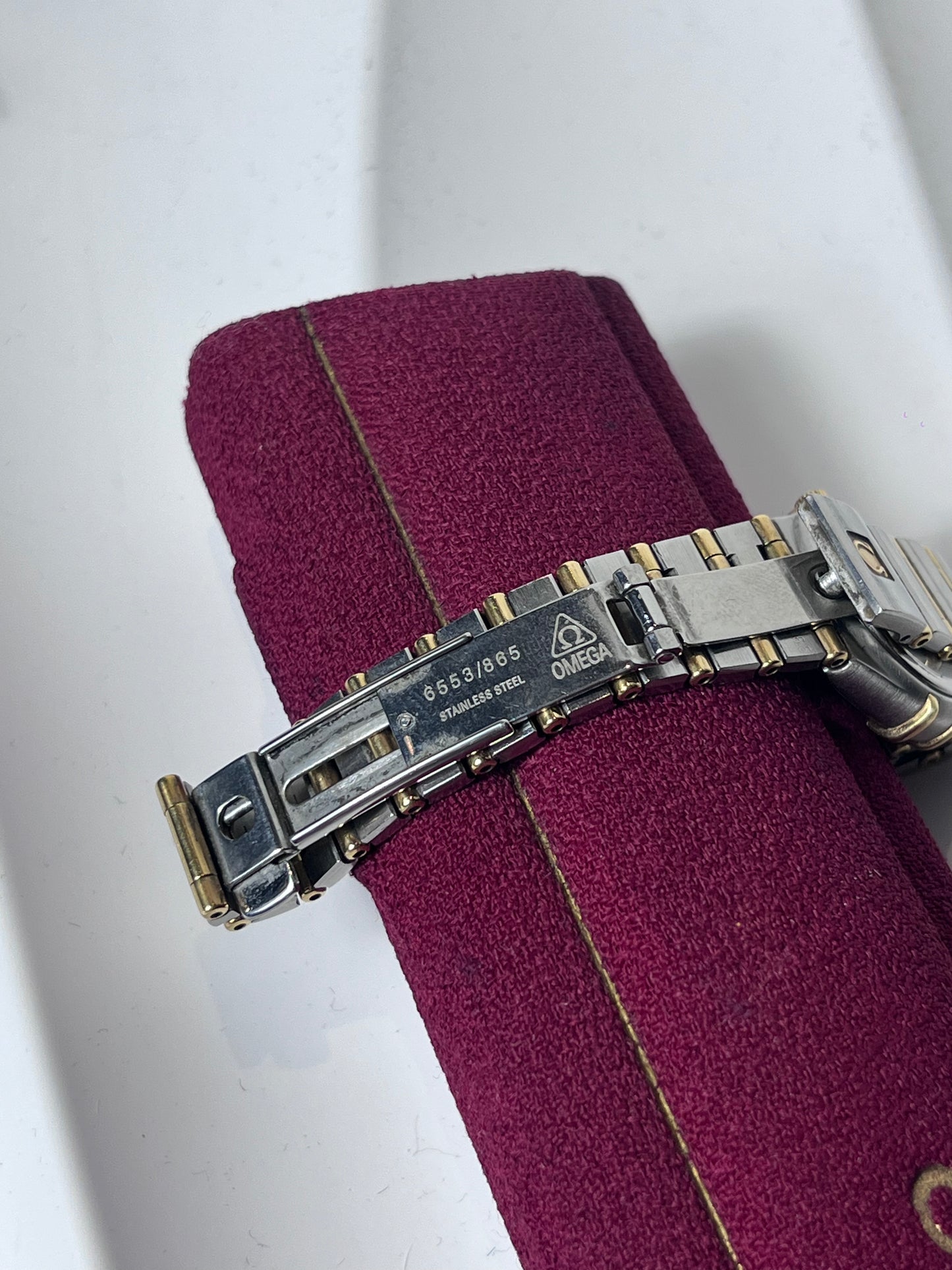 OMEGA CONSTELLATION TWO TONE 18K GOLD QUARTZ DIAMOND HOUR MARKERS SWISS PRELOVED WATCH