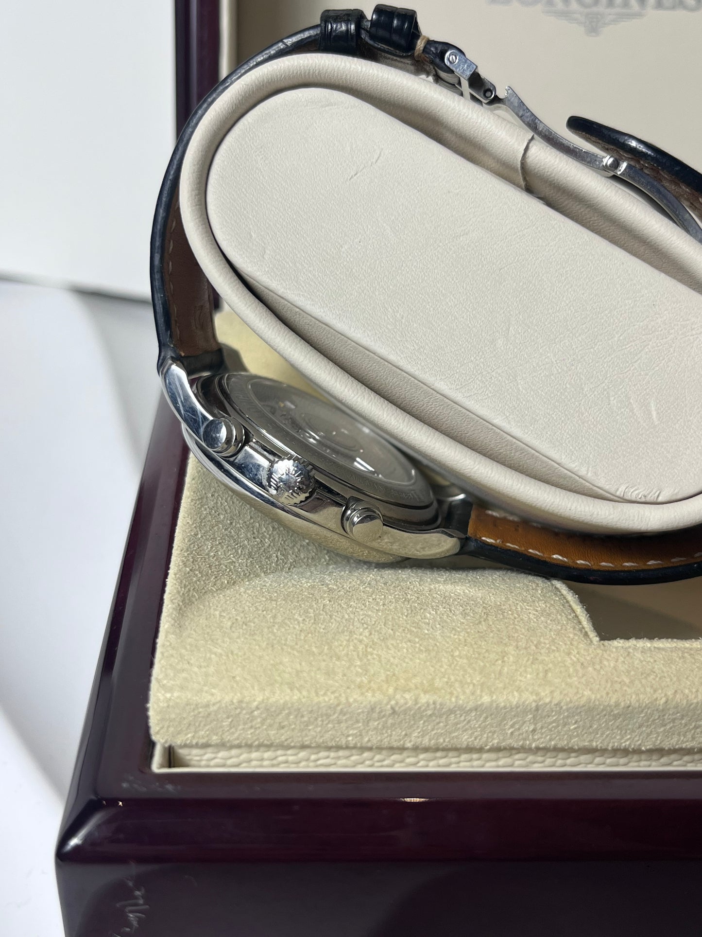 LONGINES MASTER COLLECTION CHRONOGRAPH AUTOMATIC SWISS STEEL PRELOVED GUILLOCHE DIAL WATCH