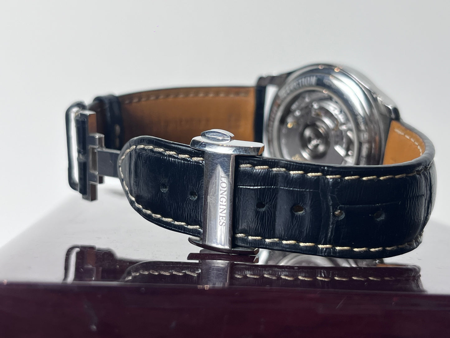 LONGINES MASTER COLLECTION CHRONOGRAPH AUTOMATIC SWISS STEEL PRELOVED GUILLOCHE DIAL WATCH