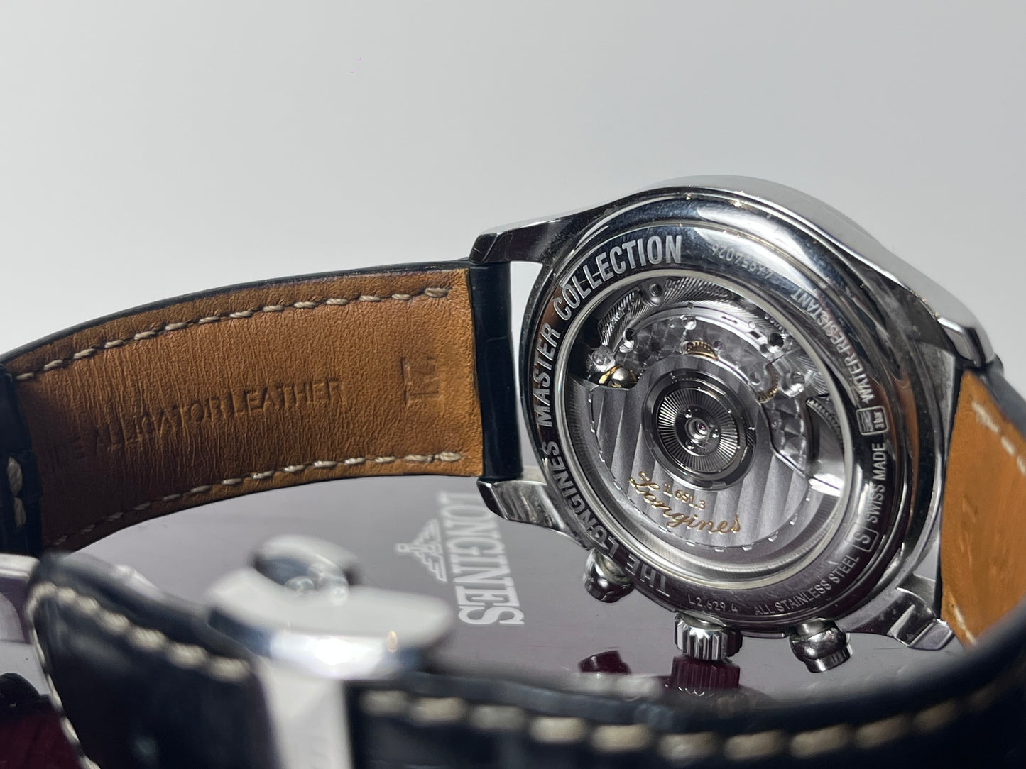 LONGINES MASTER COLLECTION CHRONOGRAPH AUTOMATIC SWISS STEEL PRELOVED GUILLOCHE DIAL WATCH