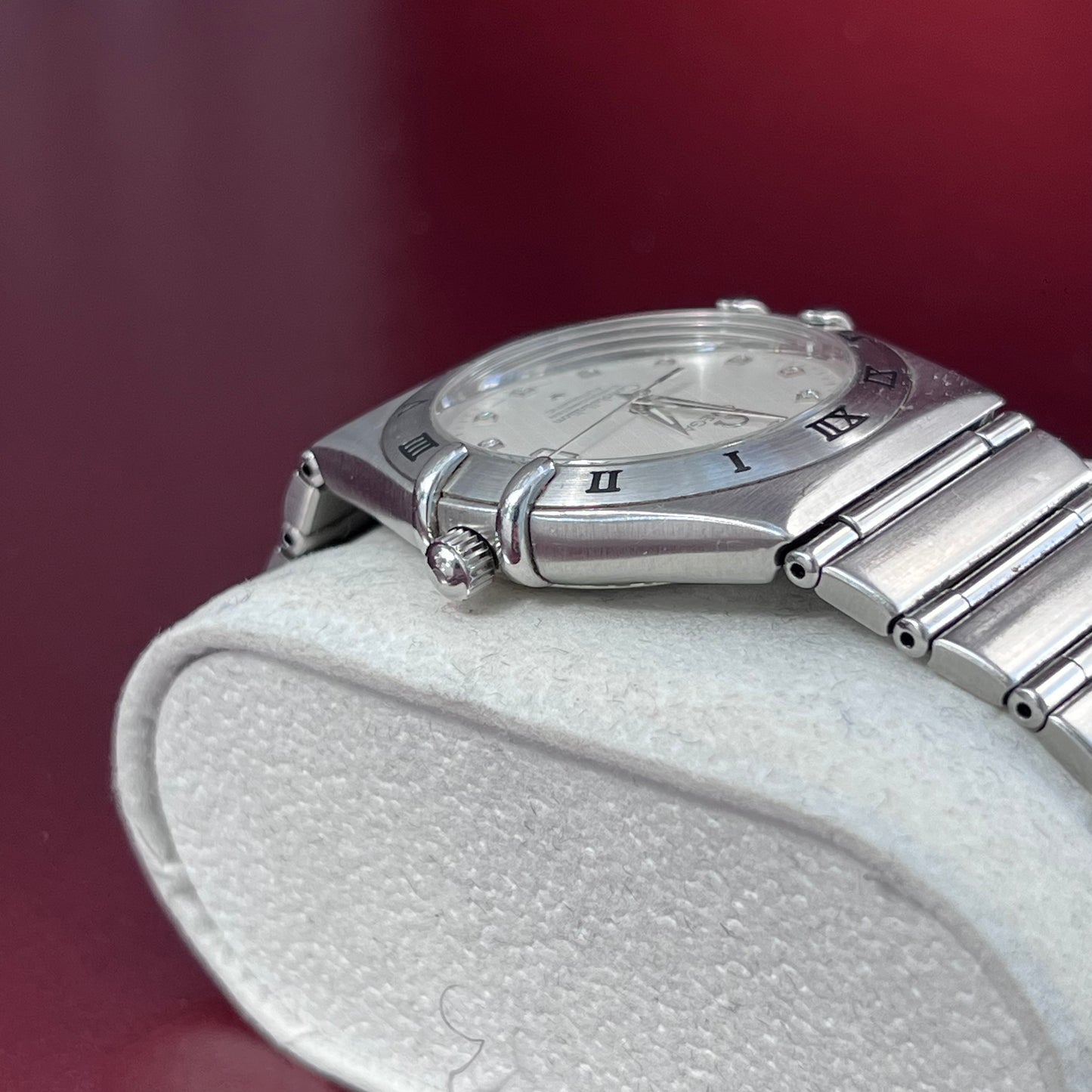 OMEGA CONSTELLATION CHRONOMETER AUTOMATIC DIAMOND LINEN DIAL SWISS PRELOVED WATCH