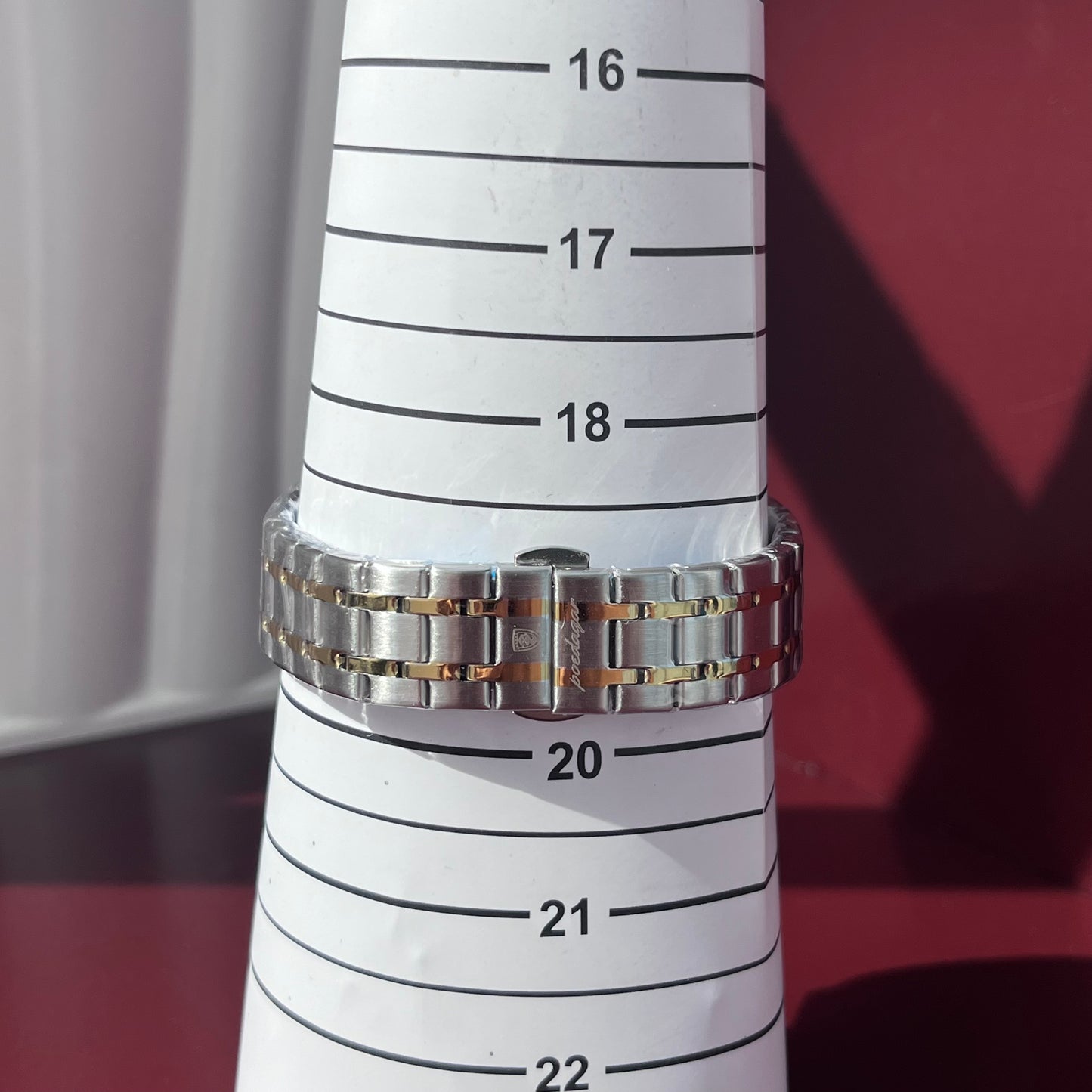 POEDAGAR DAY-DATE TWO TONE QUARTZ BRAND NEW FASHION WATCH