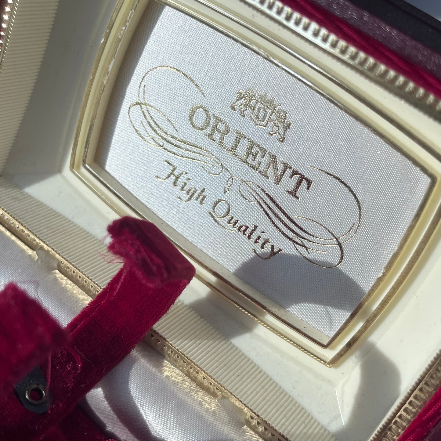 ORIENT HIGH QUALITY WATCH PRESENTATION BOX BURGUNDY ORIGINAL VINTAGE