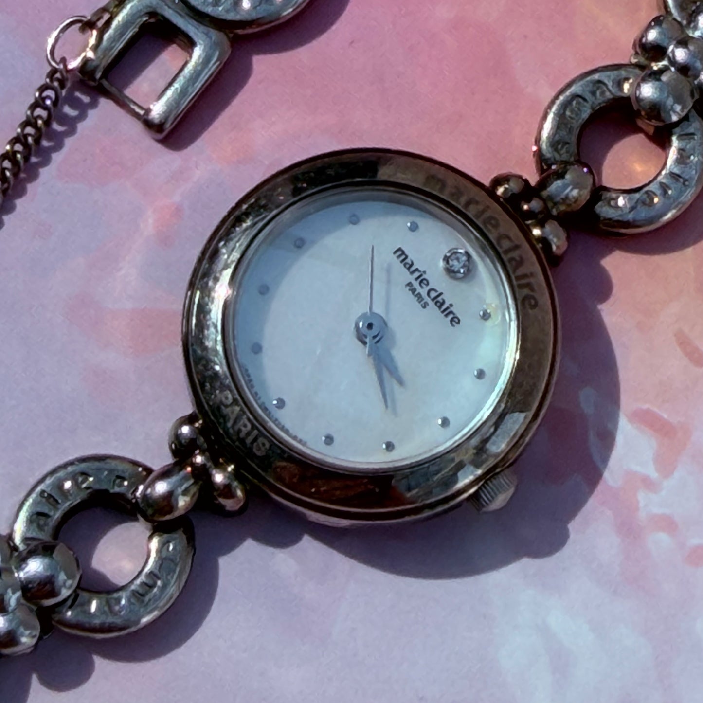 MARIE CLAIRE PARIS MOTHER OF PEARL DIAL QUARTZ LADIES BRACELET WATCH