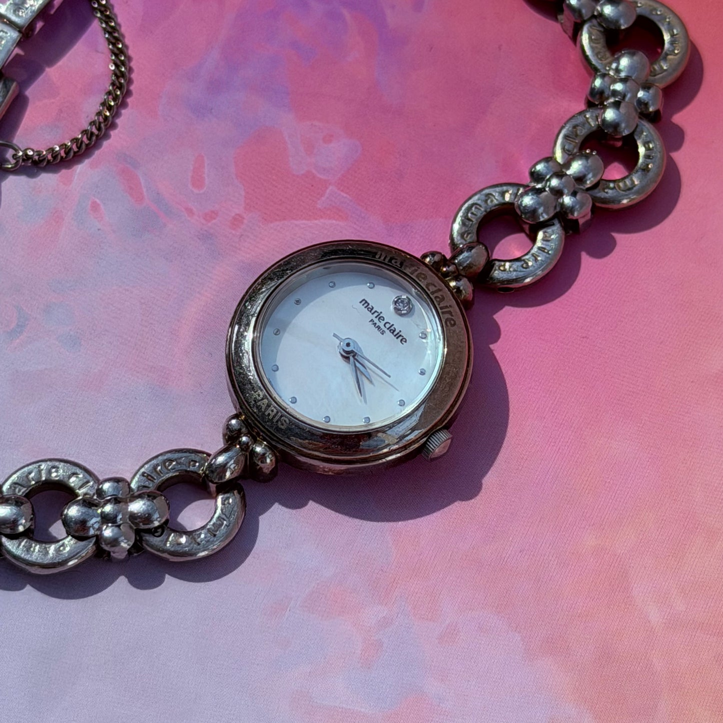 MARIE CLAIRE PARIS MOTHER OF PEARL DIAL QUARTZ LADIES BRACELET WATCH