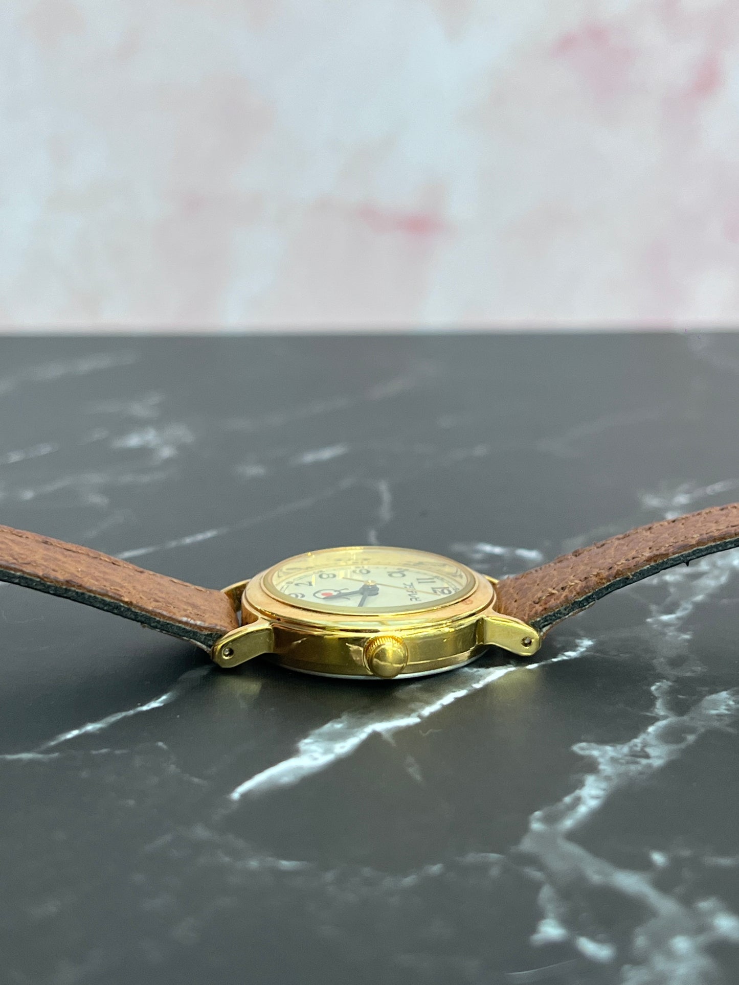 CITIZEN FUJITSU QUARTZ GOLD PLATED WHITE DIAL JAPAN PRELOVED WATCH