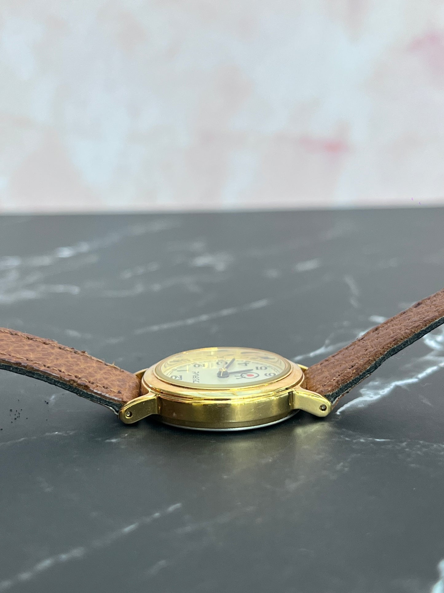 CITIZEN FUJITSU QUARTZ GOLD PLATED WHITE DIAL JAPAN PRELOVED WATCH