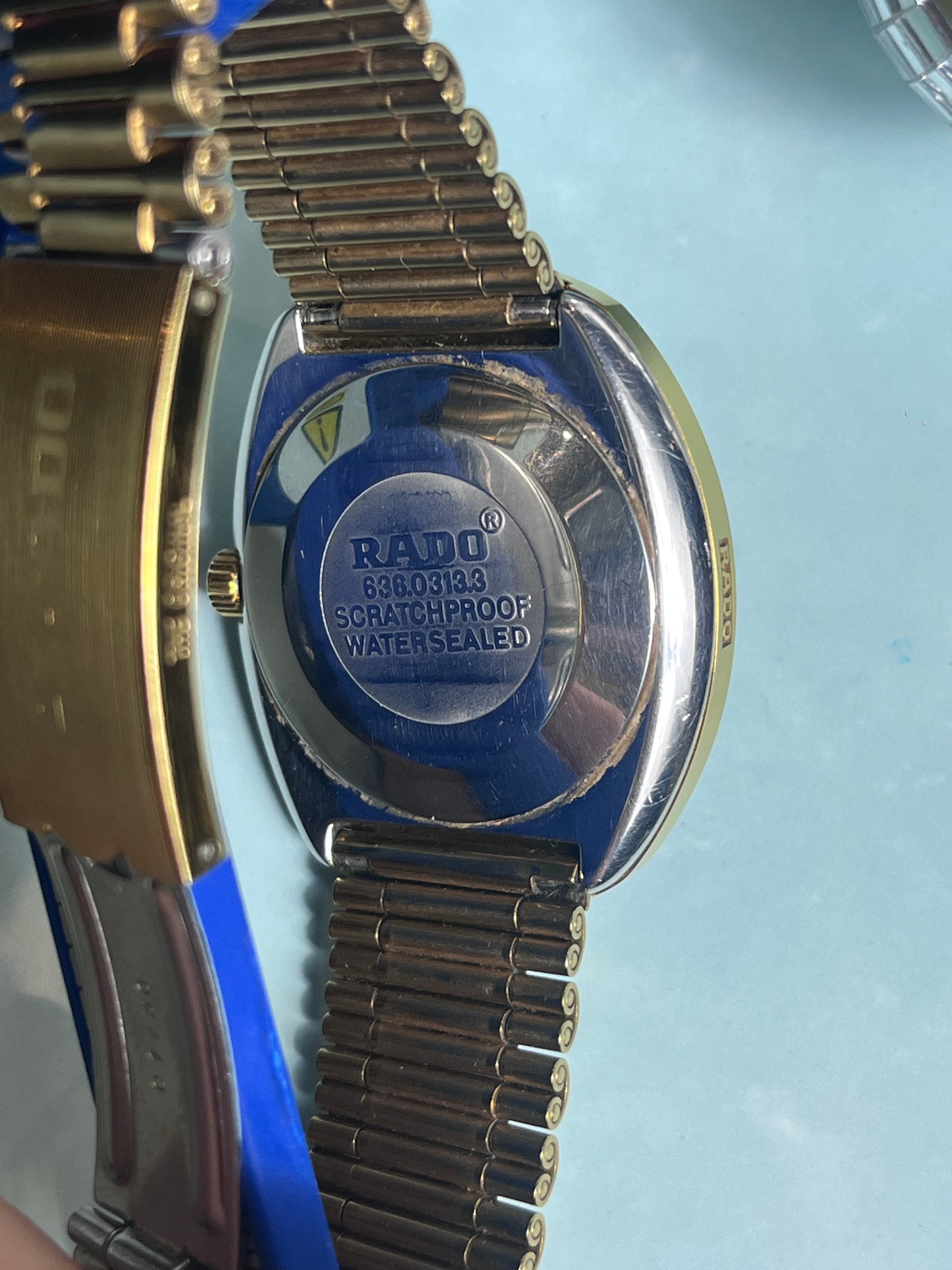 RADO DIASTAR 2000s AUTOMATIC CERAMIC (CRACKED) CASE GOLD PLATED DAY DATE SWISS PRELOVED WATCH