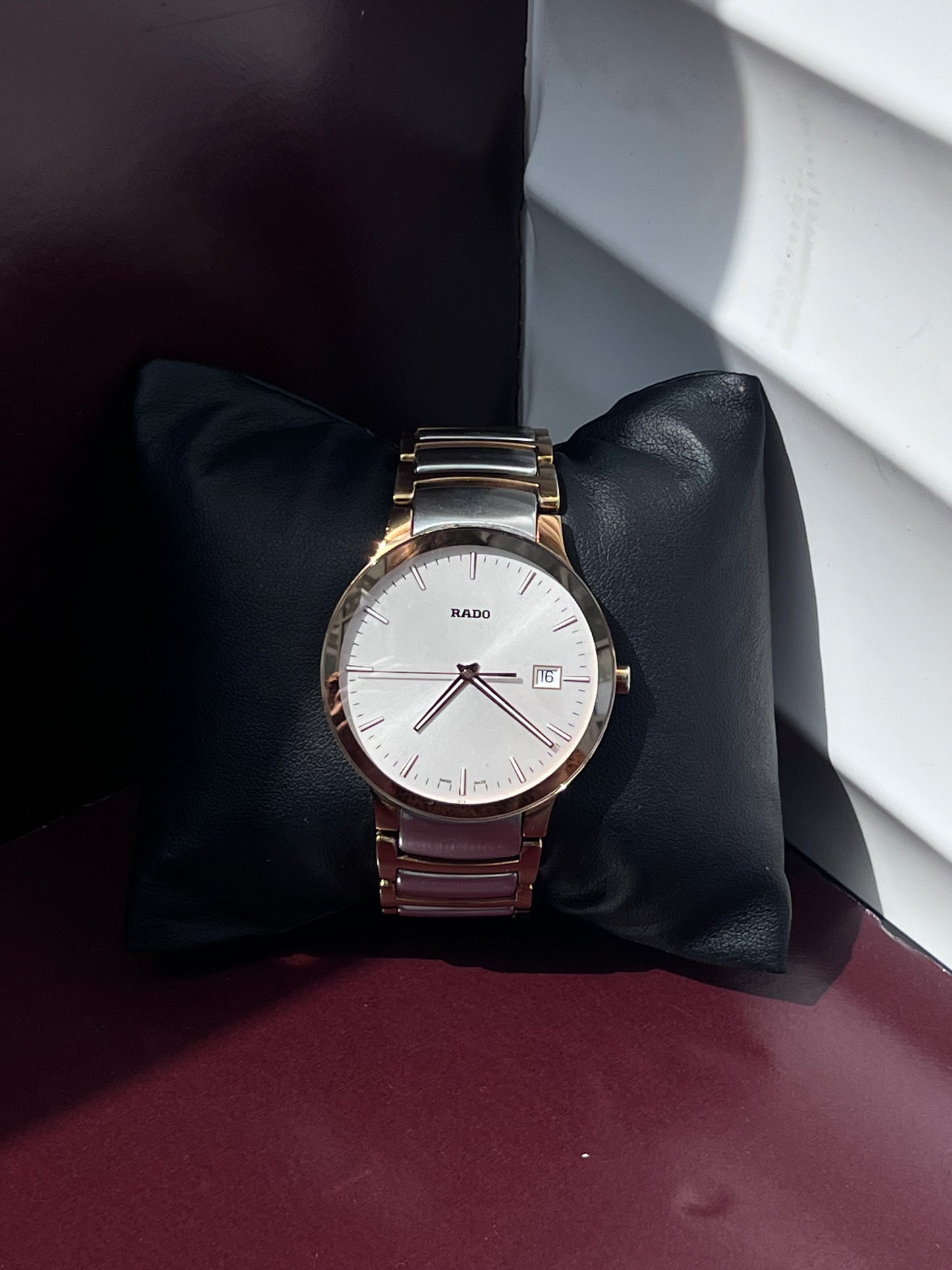 RADO CENTRIX QUARTZ DATE TWO TONE CERAMIC STAINLESS STEEL SWISS PRELOVED WATCH