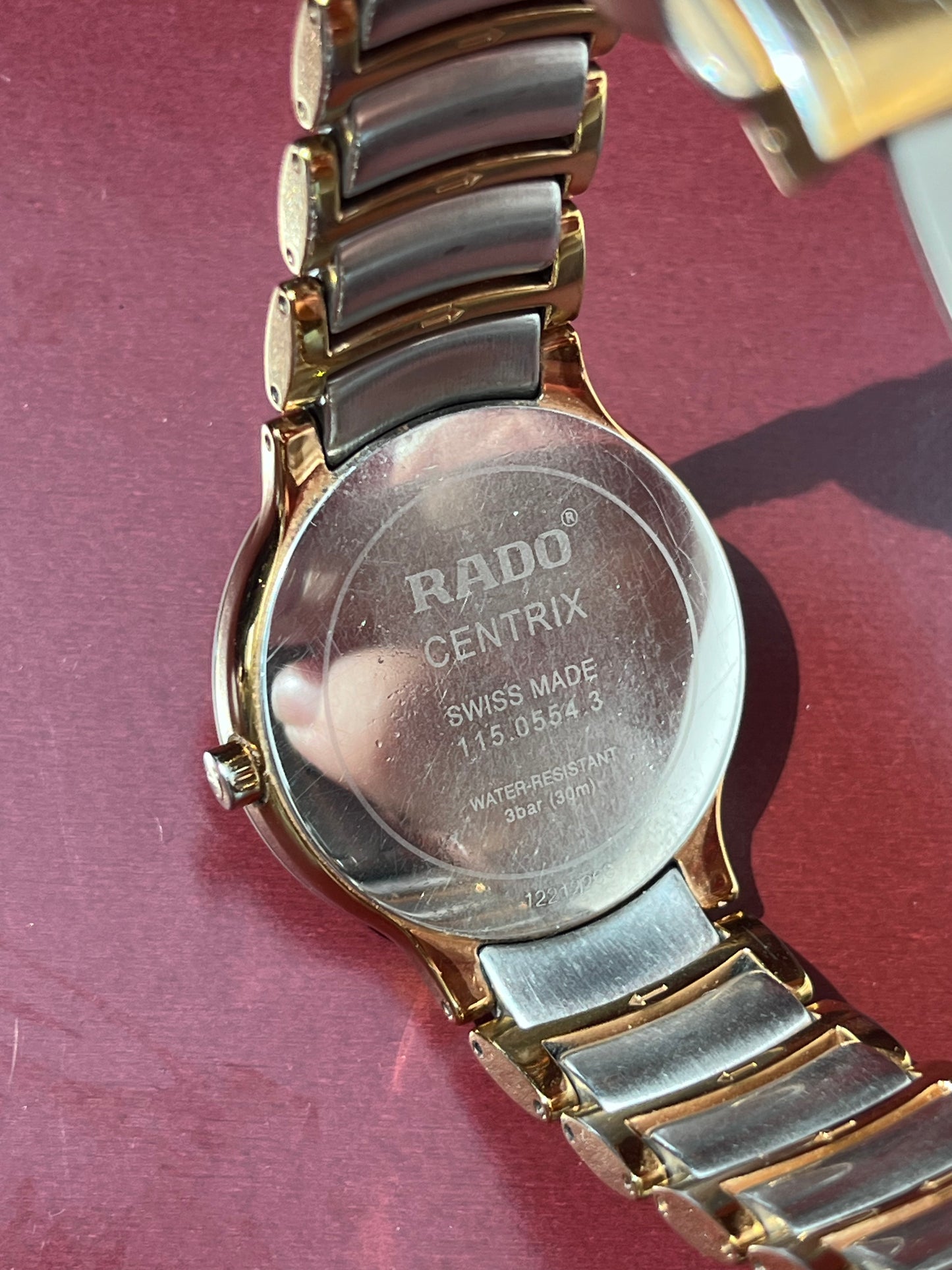 RADO CENTRIX QUARTZ DATE TWO TONE CERAMIC STAINLESS STEEL SWISS PRELOVED WATCH