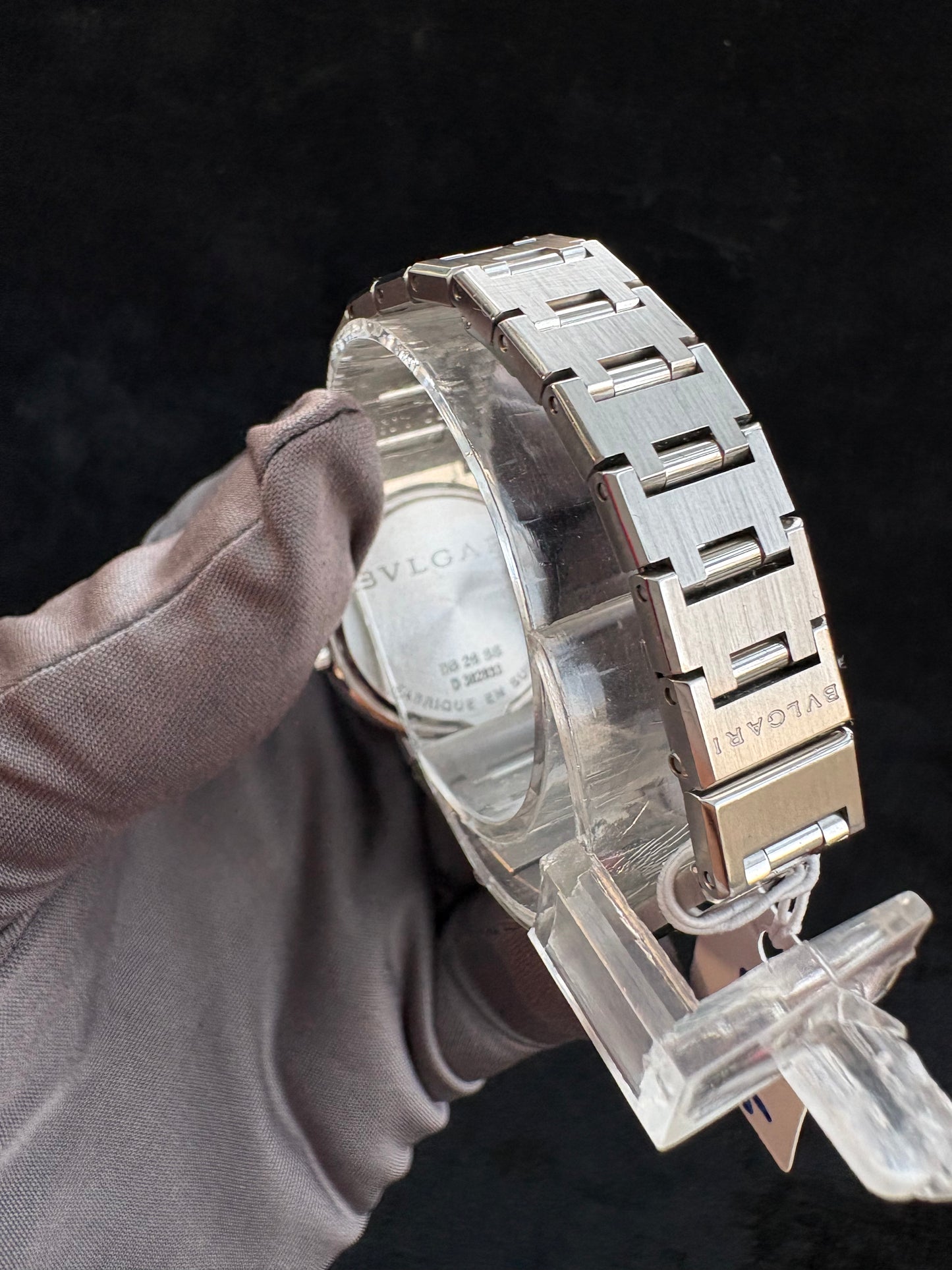 BVLGARI BLACK STAINLESS STEEL BVLGARI WRISTWATCH AUTOMATIC SWISS