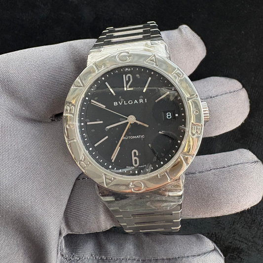 BVLGARI BLACK STAINLESS STEEL BVLGARI WRISTWATCH AUTOMATIC SWISS