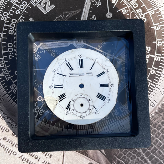 GEORGES FAVRE JACOT LOCLE ENAMEL POCKET WATCH DIAL LATE 19TH CENTURY SWISS PRE-LOVED ANTIQUE DIAL