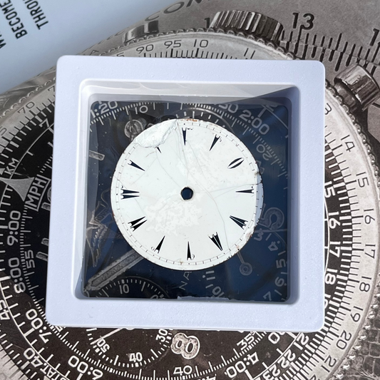 UNSIGNED ANTIQUE ENAMEL POCKET WATCH DIAL SWISS STYLE LATE 19TH CENTURY PRE-LOVED COLLECTOR’S DIAL