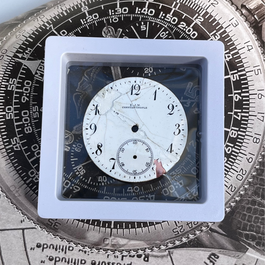 E.J.M. CONSTANTINOPLE ANTIQUE ENAMEL POCKET WATCH DIAL OTTOMAN MARKET SWISS LATE 19TH CENTURY PRE-LOVED COLLECTOR’S DIAL