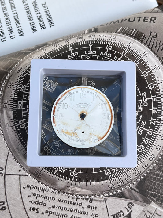 O. DUSCHOWSKY CAIRO ANTIQUE ENAMEL POCKET WATCH DIAL EGYPTIAN MARKET LATE 19TH CENTURY PRE-LOVED COLLECTOR’S DIAL WITH SMALL SECONDS