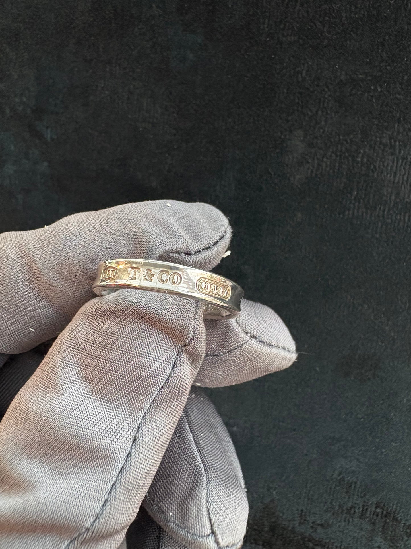 TIFFANY & CO 1837 ICONIC RING JEWELLERY SILVER925 SIZE: 11