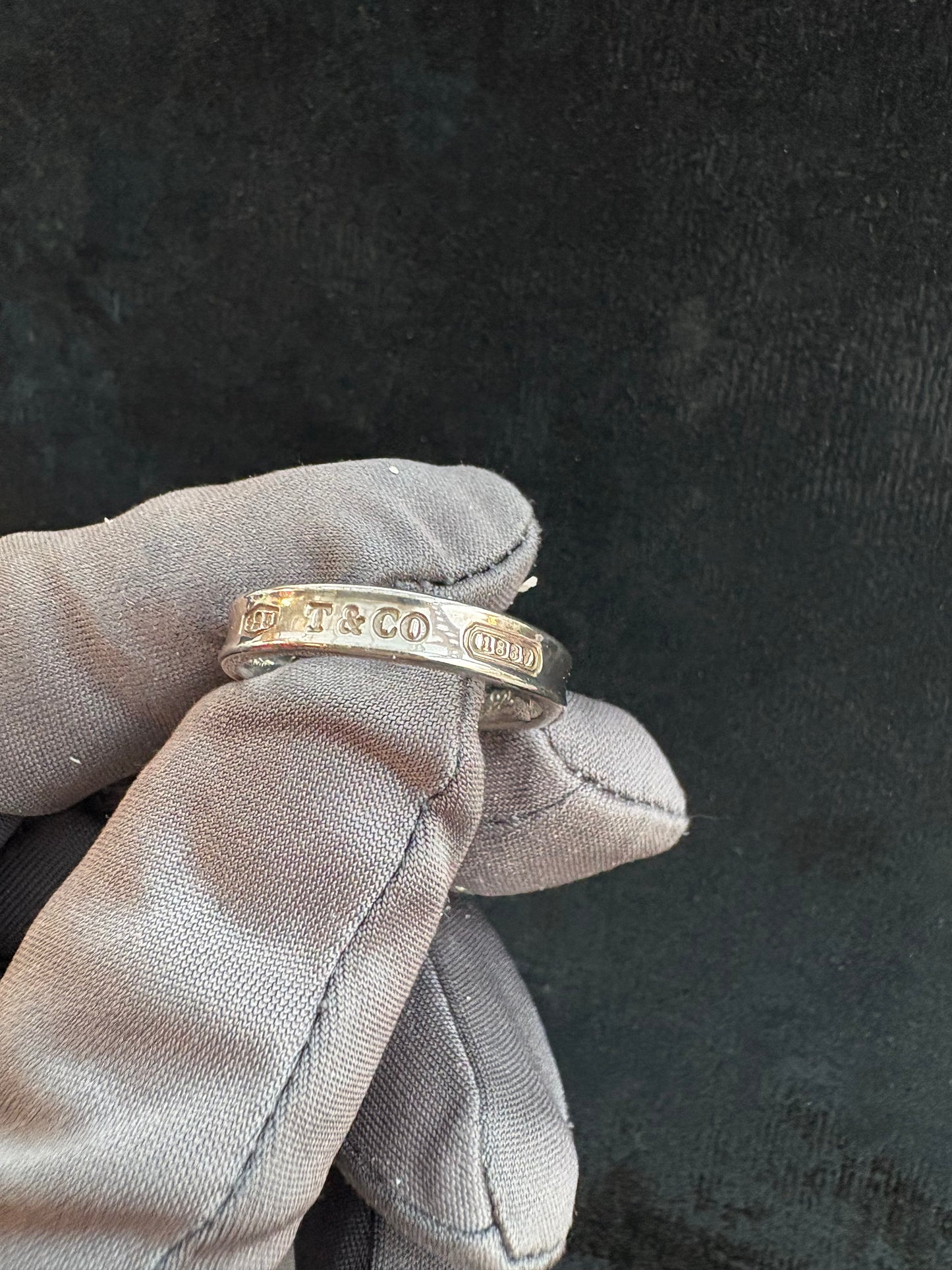 TIFFANY & CO 1837 ICONIC RING JEWELLERY SILVER925 SIZE: 11