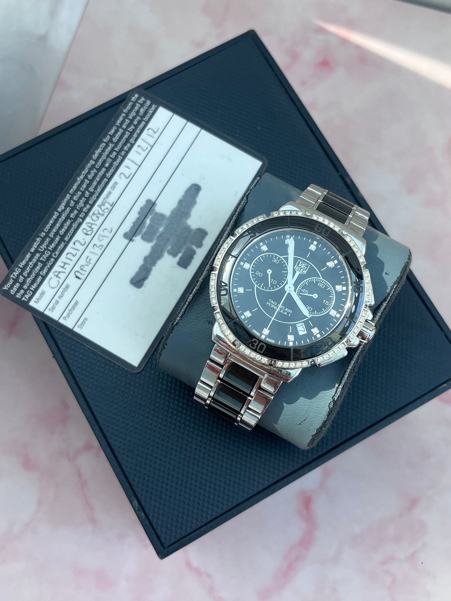 TAG HEUER FORMULA 1 DIAMOND CHRONOGRAPH BLACK DIAL FULL SET SWISS PRELOVED WATCH