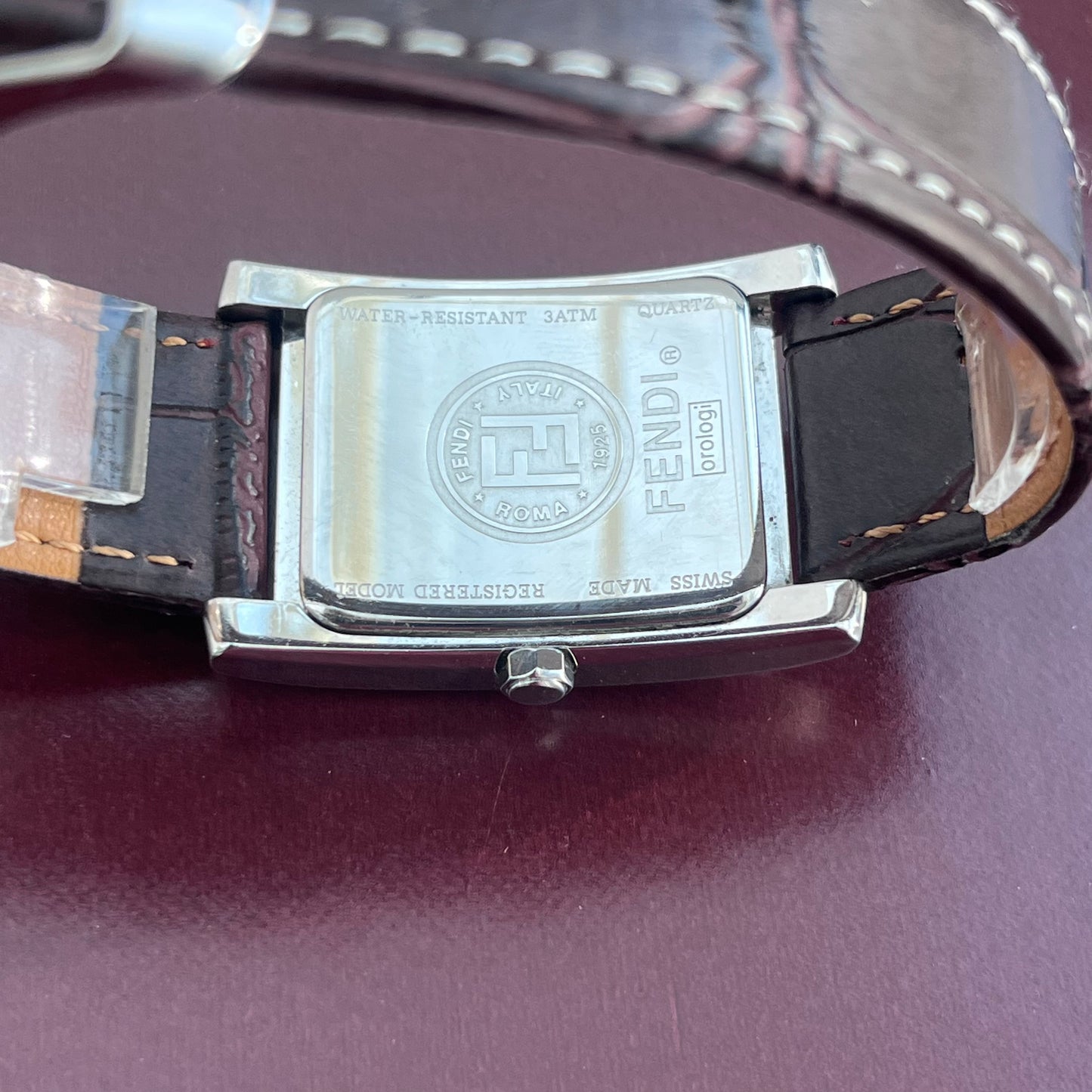 FENDI OROLOGI TANK SMALL SECONDS WHITE DIAL SWISS QUARTZ STAINLESS STEEL PRELOVED WATCH