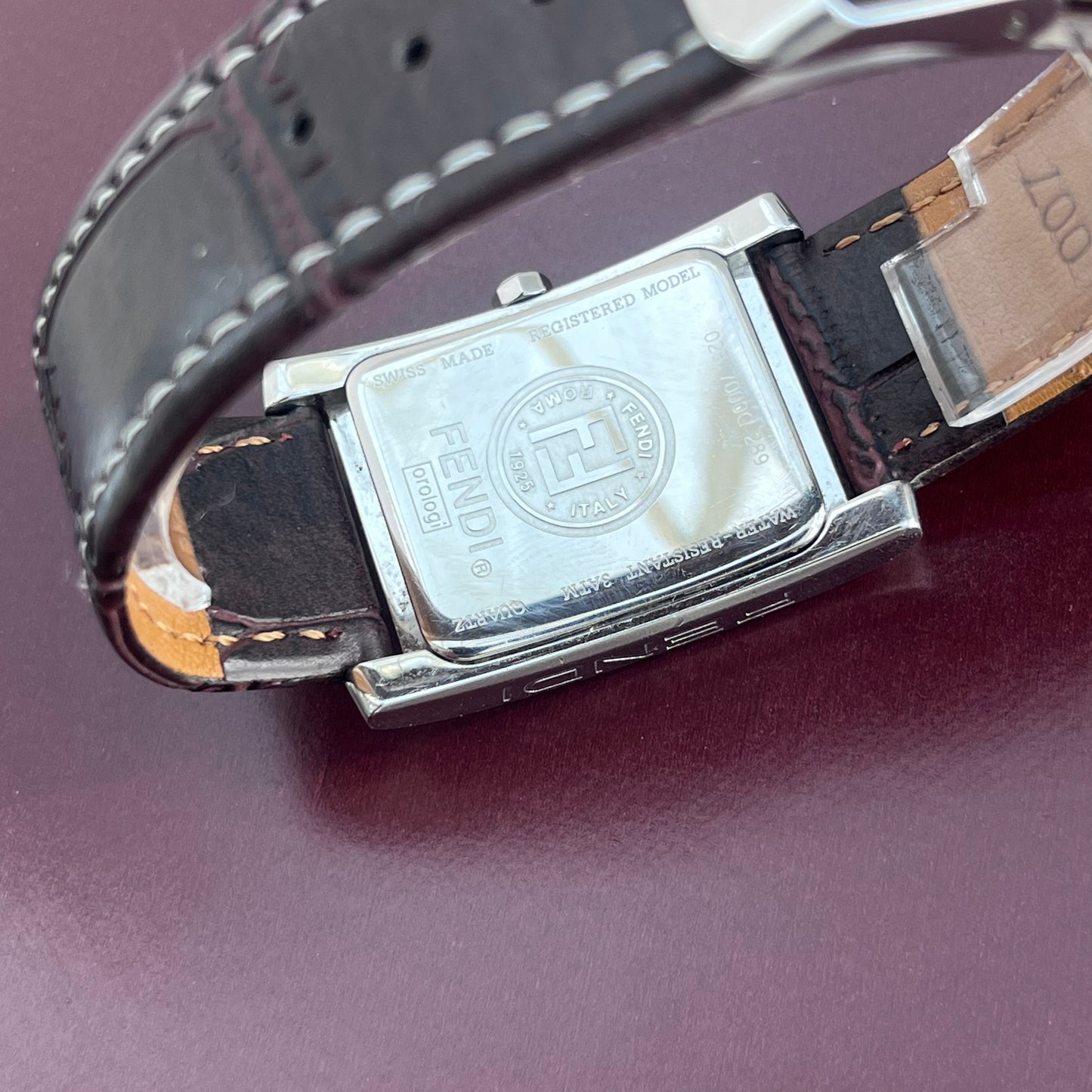FENDI OROLOGI TANK SMALL SECONDS WHITE DIAL SWISS QUARTZ STAINLESS STEEL PRELOVED WATCH