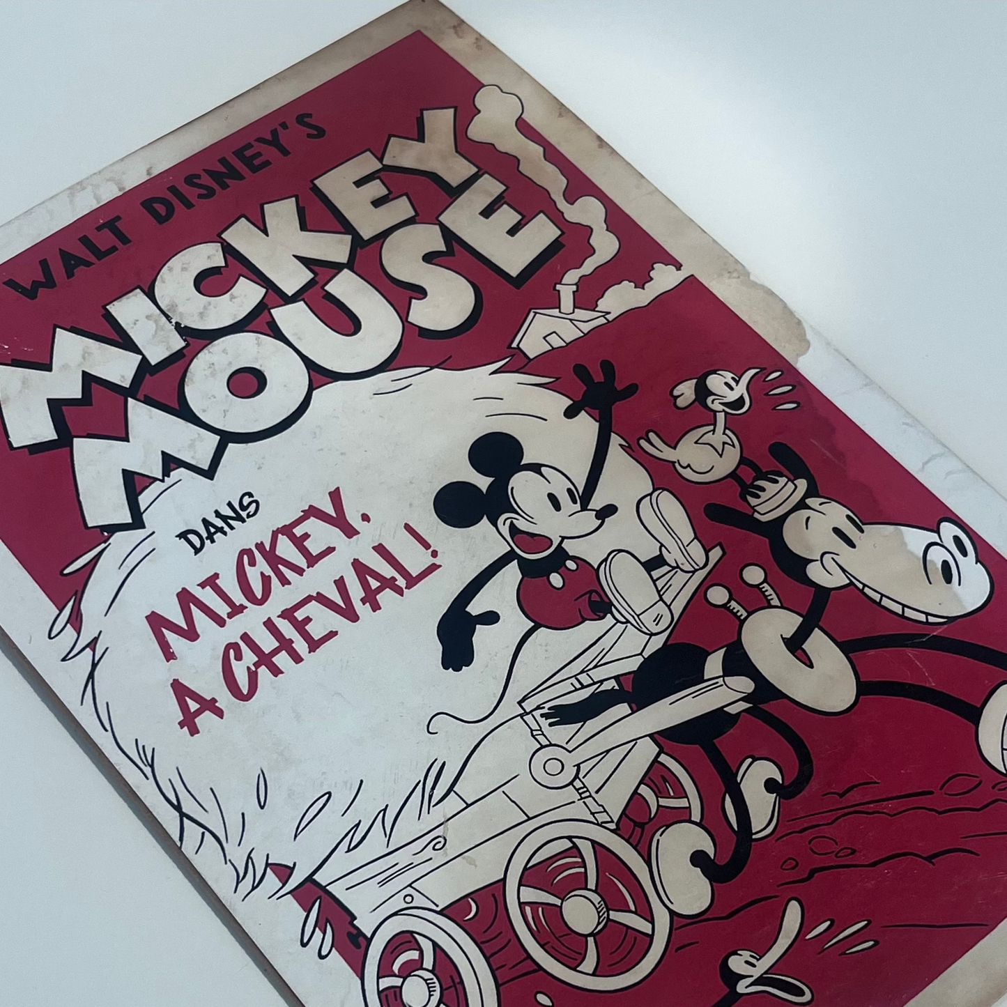 WALT DISNEY'S MICKEY MOUSE "MICKEY, A CHEVAL!" VINTAGE FRENCH COMIC VINTAGE POSTER
