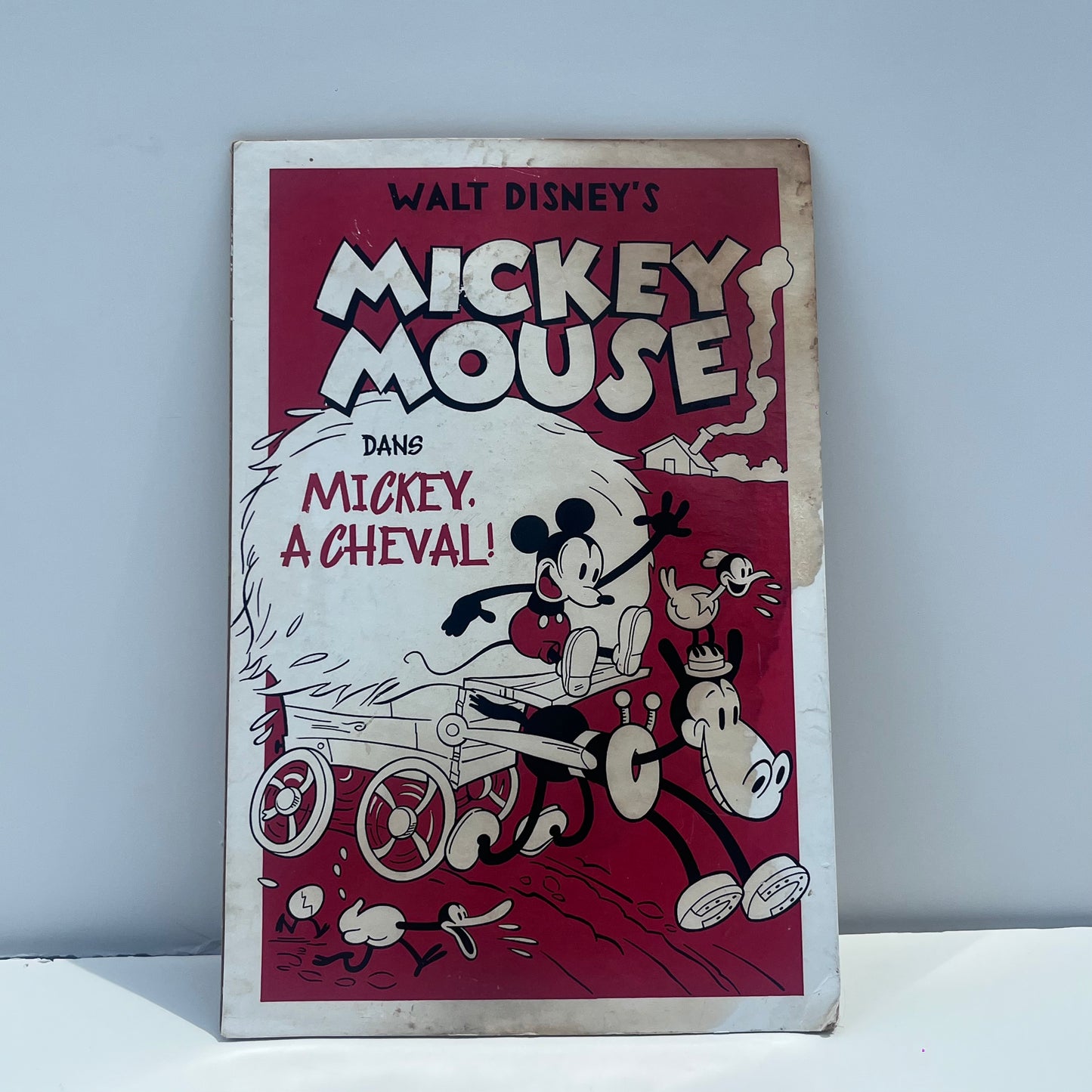 WALT DISNEY'S MICKEY MOUSE "MICKEY, A CHEVAL!" VINTAGE FRENCH COMIC VINTAGE POSTER