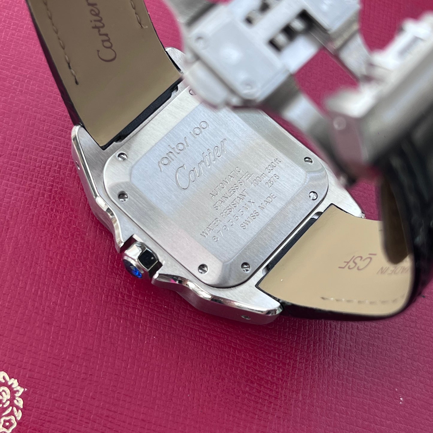 CARTIER SANTOS 100 XL AUTOMATIC WHITE ROMAN DIAL SWISS PRE-LOVED WATCH