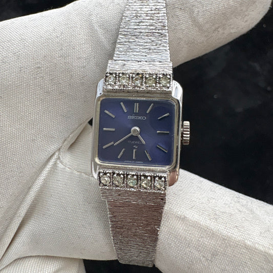 SEIKO LADIES VINTAGE 1960s SILVER-PLATED MANUAL WINDING PREOWNED WATCH JAPAN