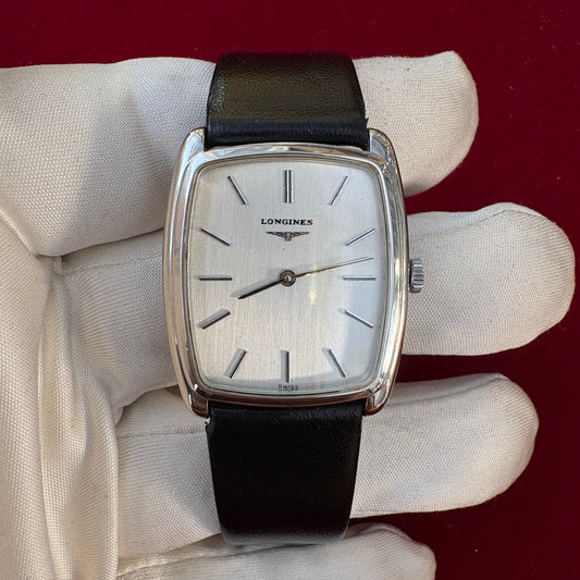 LONGINES TANK DRESS VINTAGE 1970s UNISEX MANUAL WINDING PREOWNED SWISS WATCH