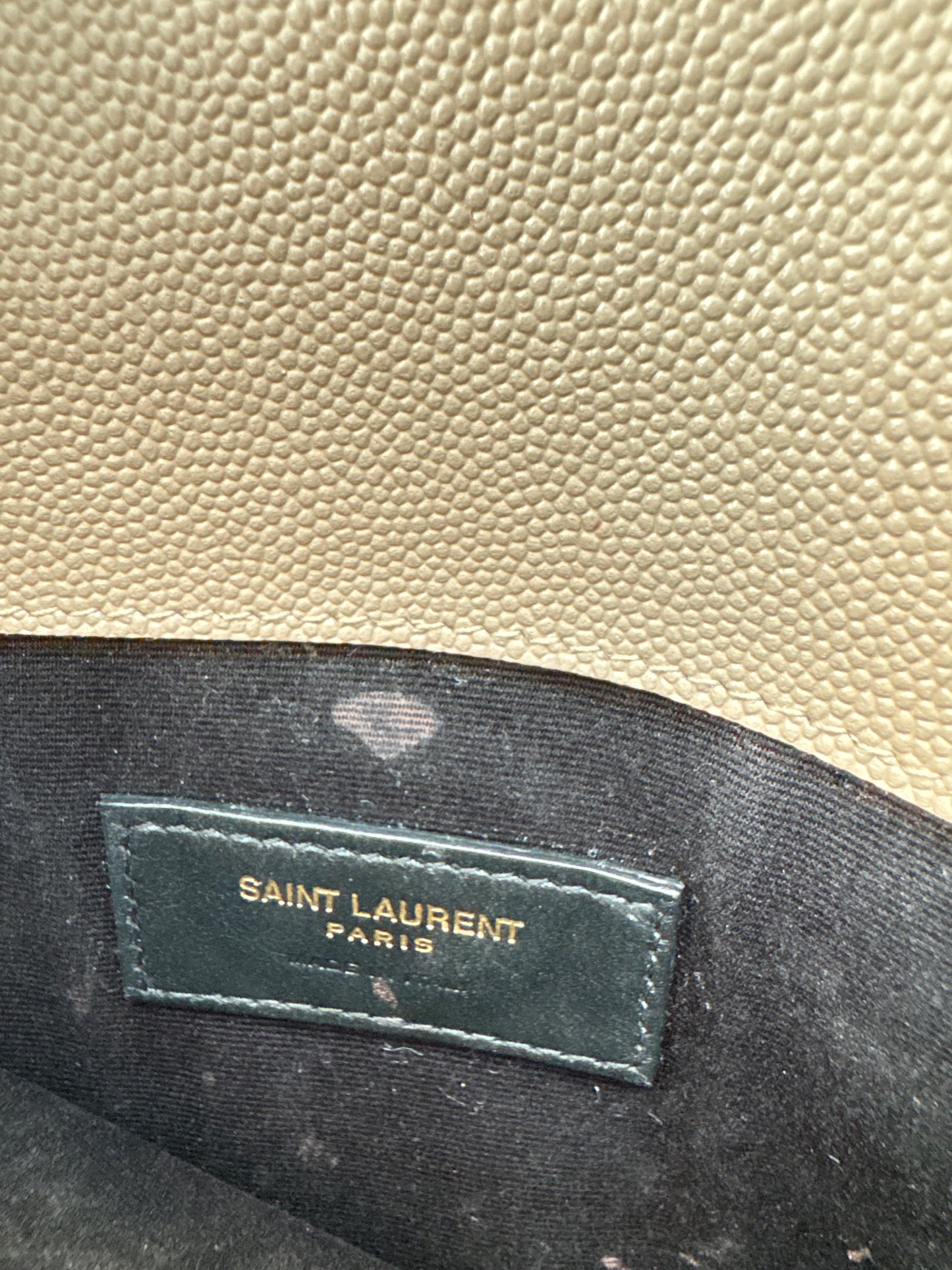 YVES SAINT LAUREN YSL UPTOWN PREOWNED LEATHER CLUTCH