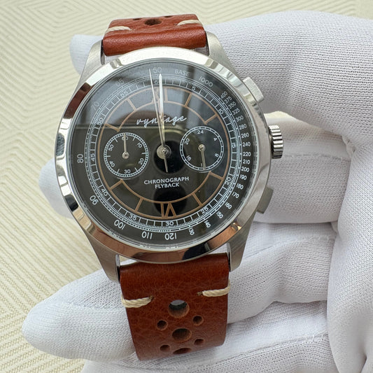 VINTAGE A.SIDDIQUE FULL SET NEVER USED LIMITED EDITION QUARTZ CHRONOGRAPH CHINA MVMT PREOWNED WATCH